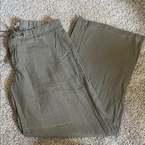 Just Living Green Linen Blend Pants